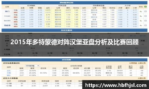 2015年多特蒙德对阵汉堡亚盘分析及比赛回顾