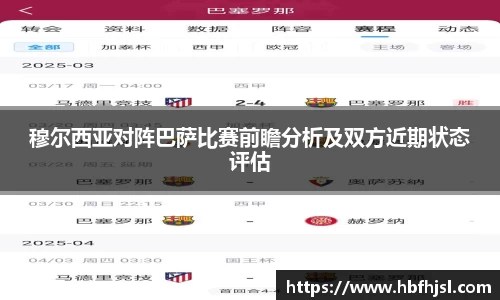 穆尔西亚对阵巴萨比赛前瞻分析及双方近期状态评估